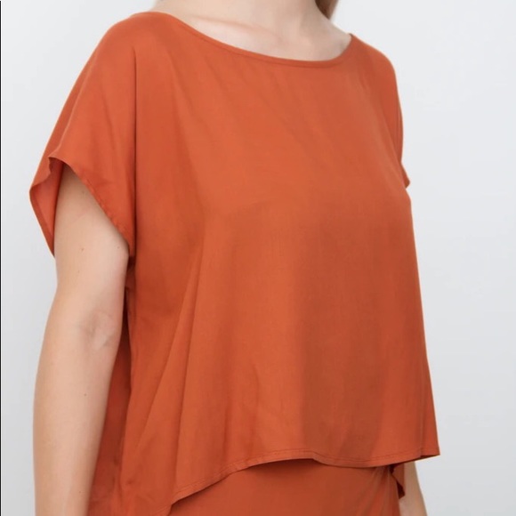 JESSE KAMM Terracota rate wrap skirt set box top M/L - Picture 10 of 13